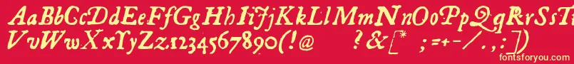 Georgitalic Font – Yellow Fonts on Red Background