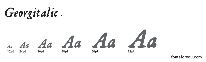 Größen der Schriftart Georgitalic