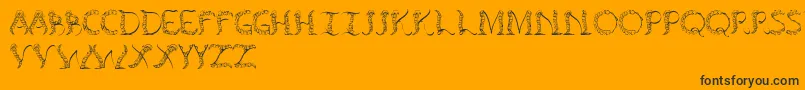 Tenchceliber Font – Black Fonts on Orange Background