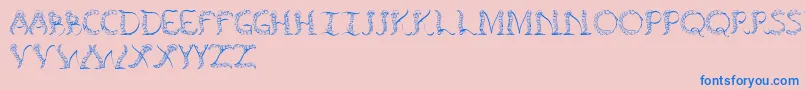 Tenchceliber Font – Blue Fonts on Pink Background