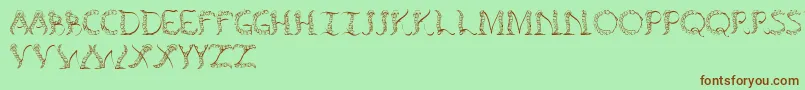 Tenchceliber Font – Brown Fonts on Green Background