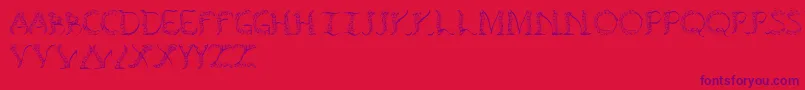 Tenchceliber Font – Purple Fonts on Red Background