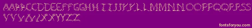 Tenchceliber Font – Yellow Fonts on Purple Background