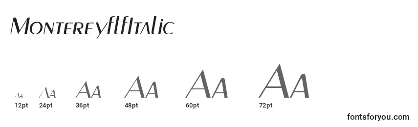 Размеры шрифта MontereyflfItalic