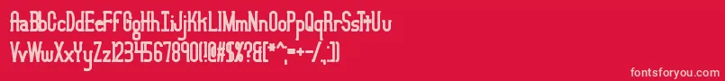 LucidTypeBBrk-Schriftart – Rosa Schriften auf rotem Hintergrund