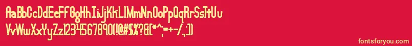 LucidTypeBBrk-Schriftart – Gelbe Schriften auf rotem Hintergrund