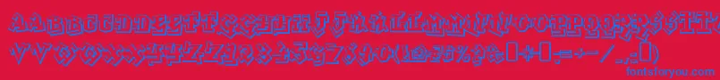 GraffititreatRegular Font – Blue Fonts on Red Background