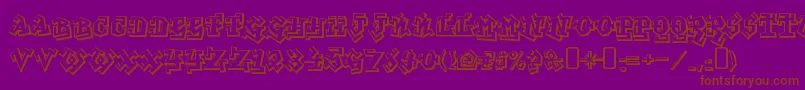 Fonte GraffititreatRegular – fontes marrons em um fundo roxo