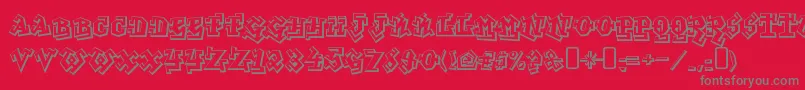 GraffititreatRegular Font – Gray Fonts on Red Background