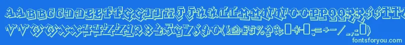 GraffititreatRegular Font – Green Fonts on Blue Background