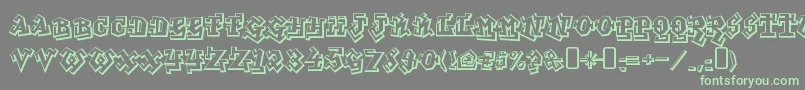GraffititreatRegular Font – Green Fonts on Gray Background