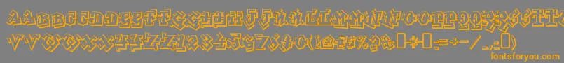フォントGraffititreatRegular – オレンジの文字は灰色の背景にあります。