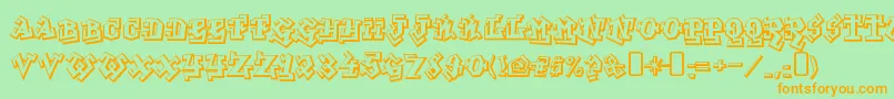 GraffititreatRegular Font – Orange Fonts on Green Background