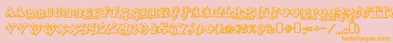 GraffititreatRegular Font – Orange Fonts on Pink Background