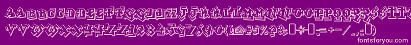 GraffititreatRegular Font – Pink Fonts on Purple Background