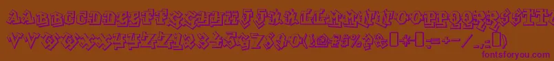 GraffititreatRegular Font – Purple Fonts on Brown Background