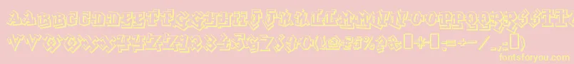 GraffititreatRegular Font – Yellow Fonts on Pink Background