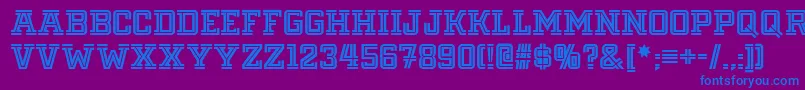 Fargo Font – Blue Fonts on Purple Background