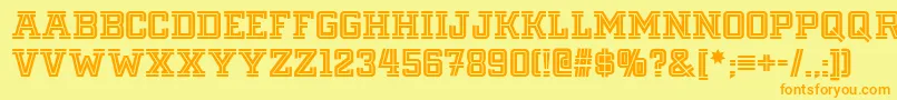 Fargo Font – Orange Fonts on Yellow Background