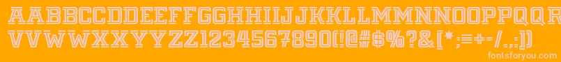 Fargo-fontti – vaaleanpunaiset fontit oranssilla taustalla