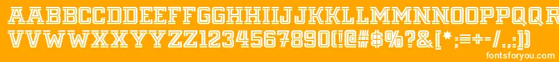 Fargo-fontti – valkoiset fontit oranssilla taustalla