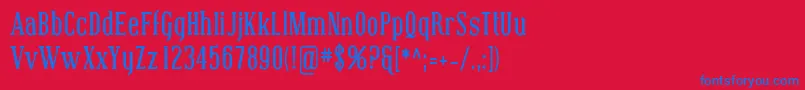 Coving07 Font – Blue Fonts on Red Background