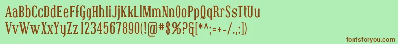Coving07 Font – Brown Fonts on Green Background
