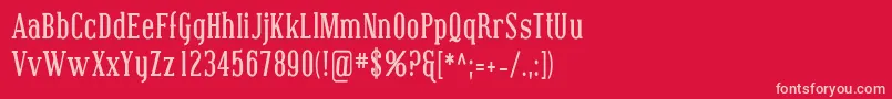 Coving07 Font – Pink Fonts on Red Background