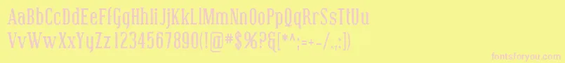 フォントCoving07 – ピンクのフォント、黄色の背景