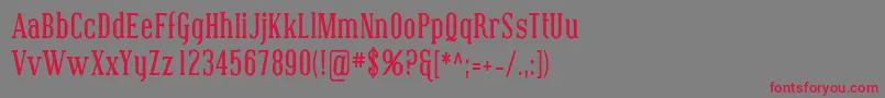 フォントCoving07 – 赤い文字の灰色の背景