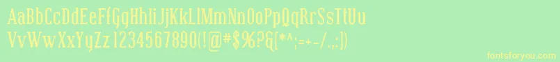 フォントCoving07 – 黄色の文字が緑の背景にあります
