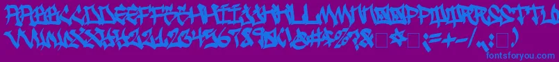 GhettoStreetz-Schriftart – Blaue Schriften auf violettem Hintergrund