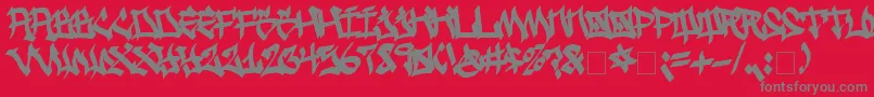 フォントGhettoStreetz – 赤い背景に灰色の文字