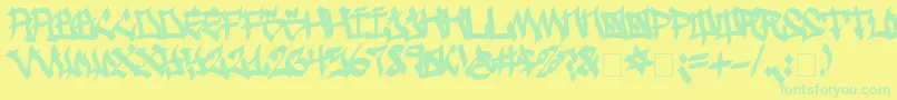 Czcionka GhettoStreetz – zielone czcionki na żółtym tle