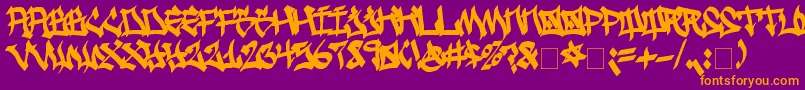 GhettoStreetz-Schriftart – Orangefarbene Schriften auf violettem Hintergrund