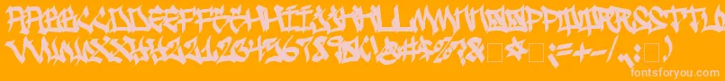 GhettoStreetz-Schriftart – Rosa Schriften auf orangefarbenem Hintergrund