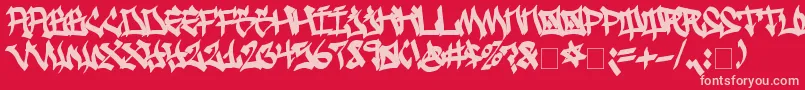 GhettoStreetz Font – Pink Fonts on Red Background