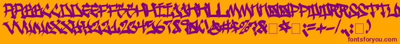 GhettoStreetz-Schriftart – Violette Schriften auf orangefarbenem Hintergrund