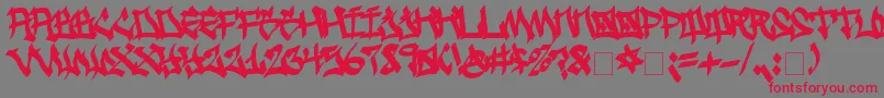 フォントGhettoStreetz – 赤い文字の灰色の背景