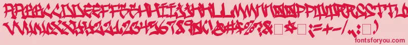 GhettoStreetz Font – Red Fonts on Pink Background