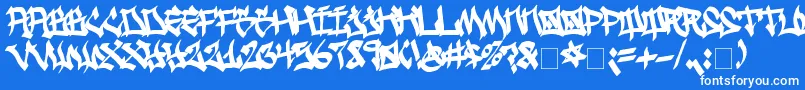 GhettoStreetz Font – White Fonts on Blue Background