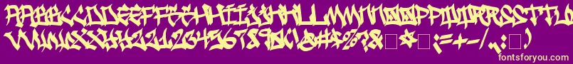 GhettoStreetz Font – Yellow Fonts on Purple Background