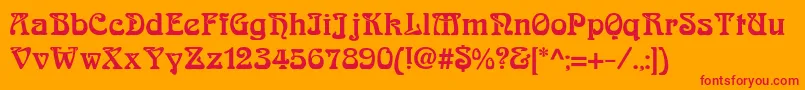 Murray-Schriftart – Rote Schriften auf orangefarbenem Hintergrund