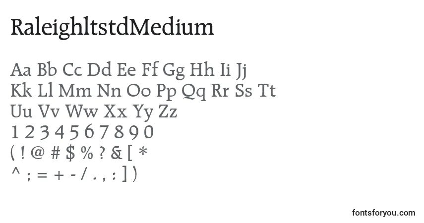 Шрифт RaleighltstdMedium – алфавит, цифры, специальные символы