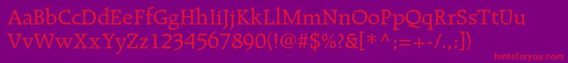 RaleighltstdMedium Font – Red Fonts on Purple Background