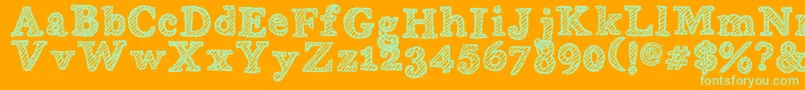 WobblyBob Font – Green Fonts on Orange Background