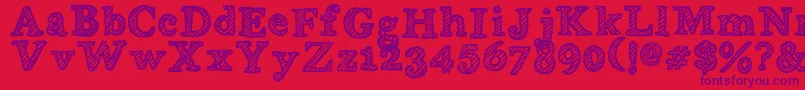 WobblyBob Font – Purple Fonts on Red Background