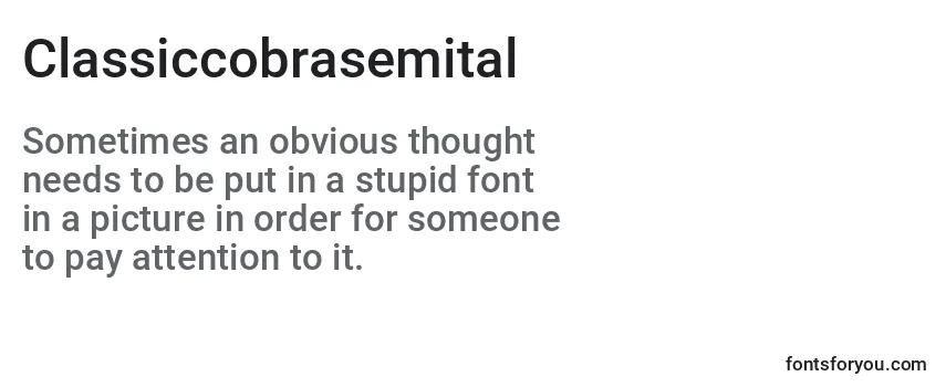 Classiccobrasemital Font