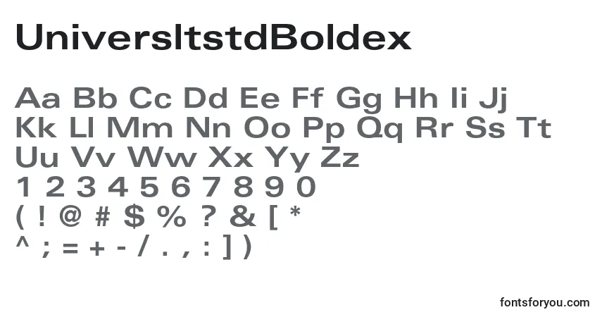 UniversltstdBoldex-fontti – aakkoset, numerot, erikoismerkit