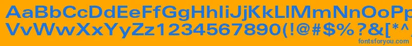 UniversltstdBoldex Font – Blue Fonts on Orange Background